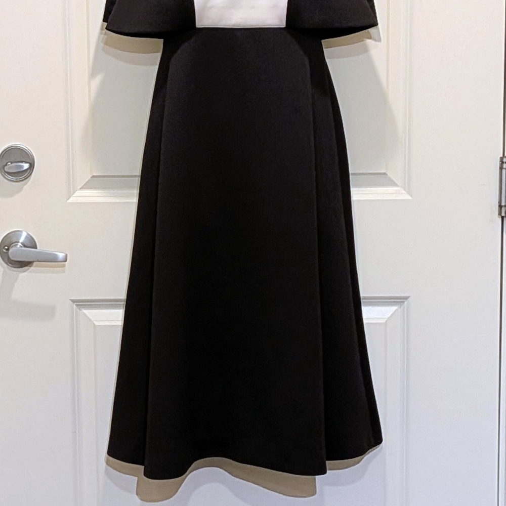 NWT Marie Elie 34 Neoprene Capelet Midi Length Mod Style Dress - Picture 3 of 9